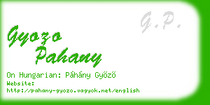 gyozo pahany business card