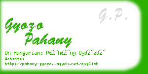 gyozo pahany business card